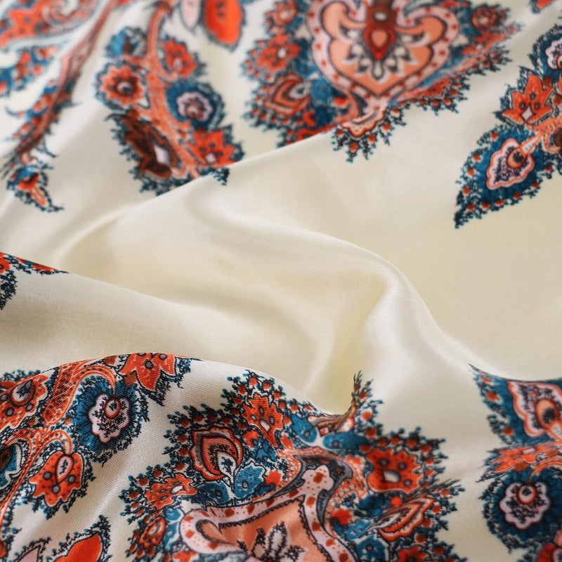 vimate 35" Square Silk Like Head Scarf - Women's Fashion Satin Scarf Bandana for Hair Wrapping at Night. - Image 2